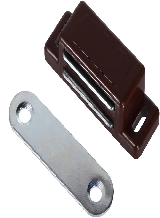 FAVHOME Small Magnetic Door Catch for Wardrobe, Cupboard & Cabinet Doors | Strong Magnetic Hold | Rust-Resistant, DIY to Install | 15mm × 45mm | Pack of 2 - Brown - Image 1